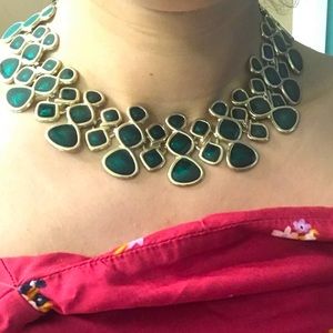 Forever 21 Green statement collar necklace